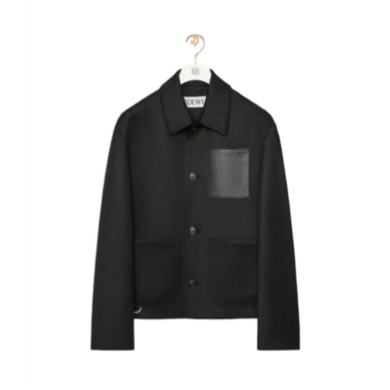 Loe Sheepskin pocket suit jacket, black