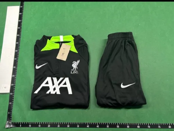 Liverpool FC Nike Training Top and Shorts Black / Neon Green Tracksuit - 1