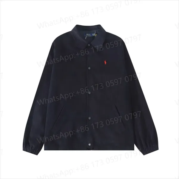 Polo Ralph Lauren Corduroy Coach Jacket Black Outerwear Jacket - 1