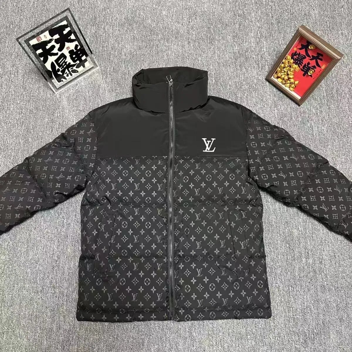 High version cotton jacket in black