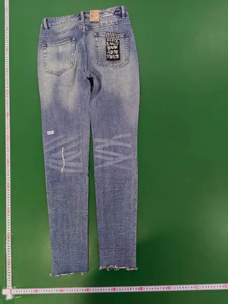 Amiri Distressed Patchwork Denim Jeans Gray - 13
