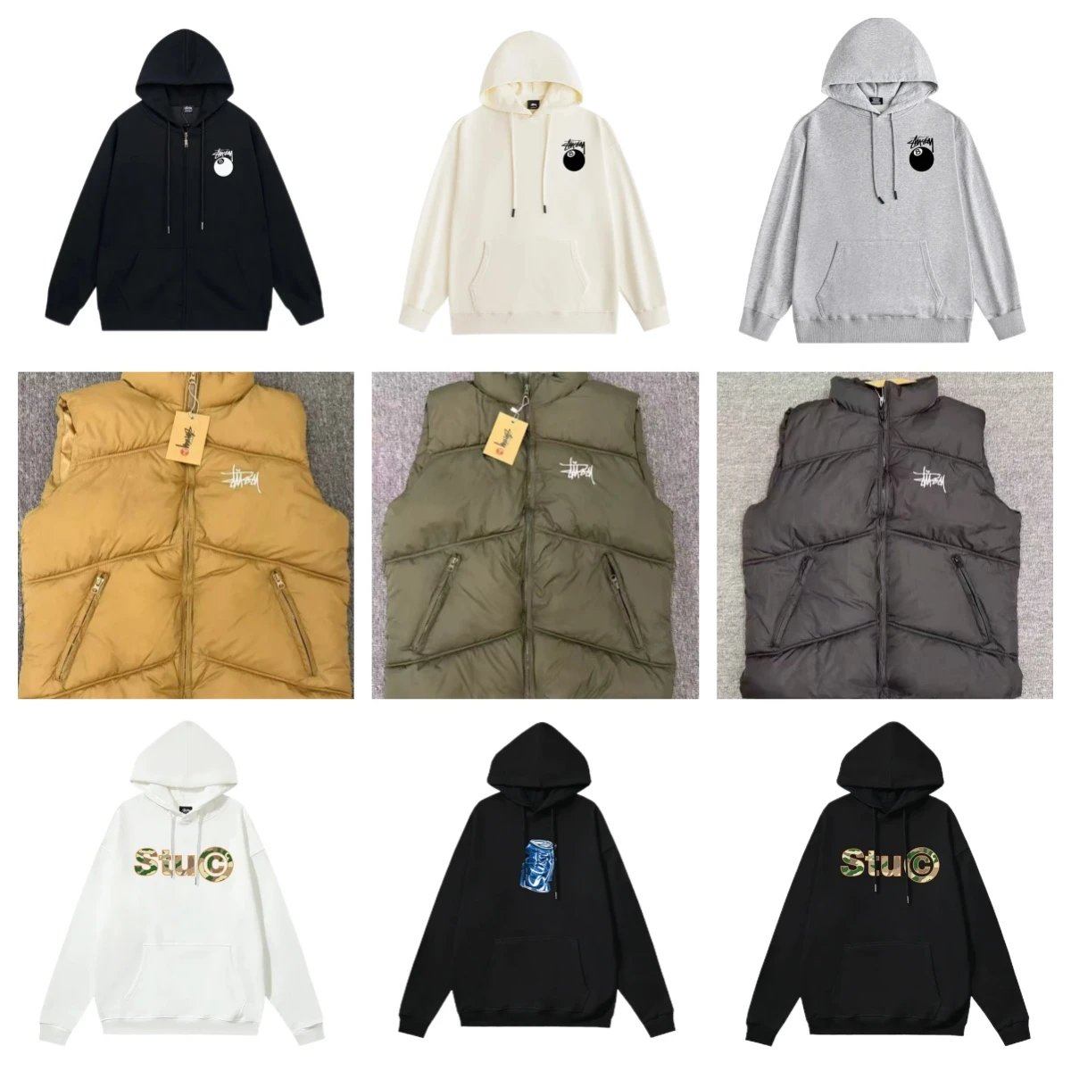 Stussy 8-Ball & Puffer Vest Ho