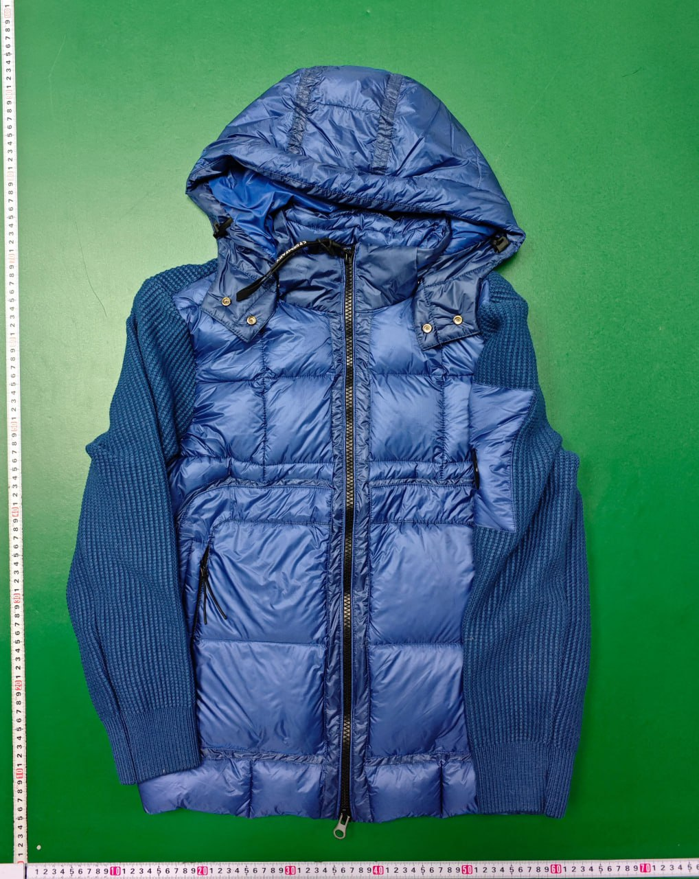 c. P splicing down jacket blue