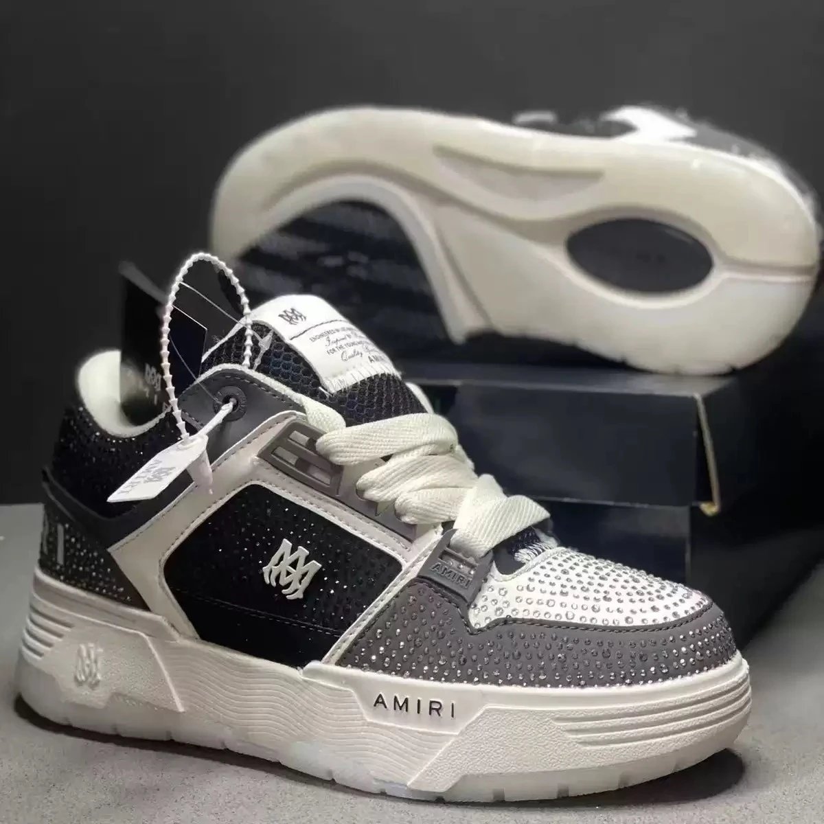AMIRI Sneakers MA Skyline low-top — A- 15 fully paved black and gray