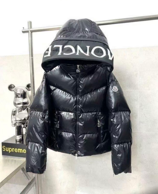 Moncler Down Jackets Knitted-Sleeve Quilted Zip Jacket — M 25 Letter Hooded