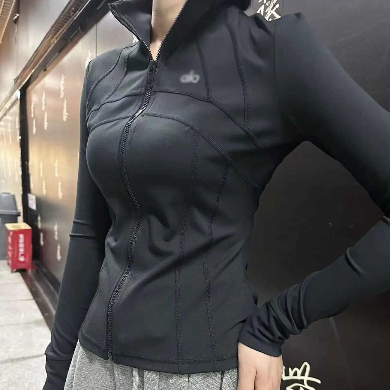 Alo Yoga Hoodies & Sweatshirts Zip-Up Hooded Sweatshirt — Yoga clothing-black