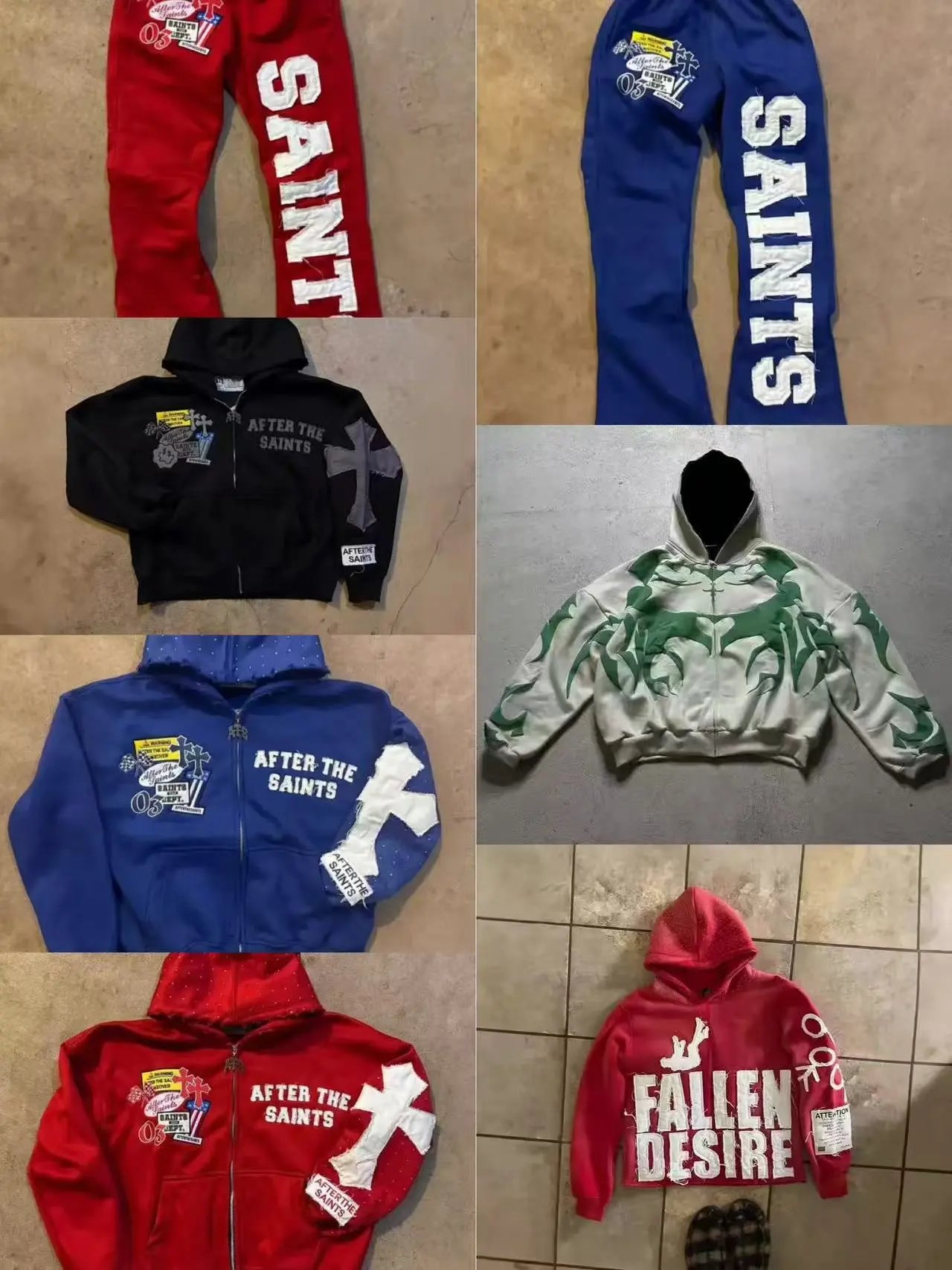Design New Orleans Saints Custom Patchwork Sweatpants Red Sweatpants - 3