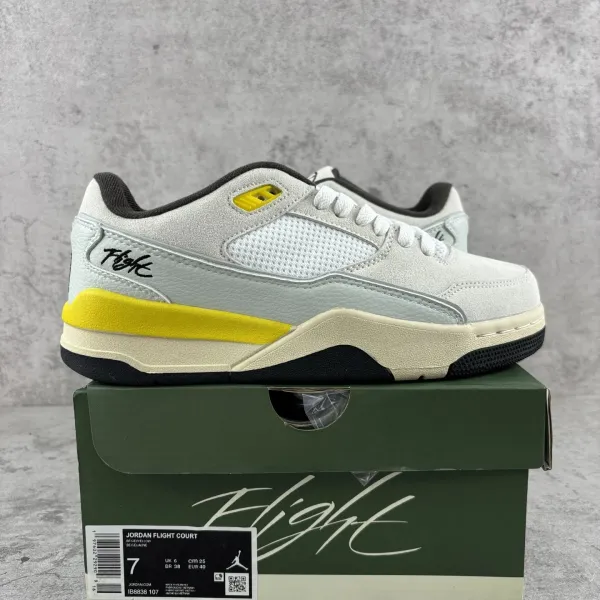 Air Jordan Flight Court Beige / Yellow Sneakers - 1