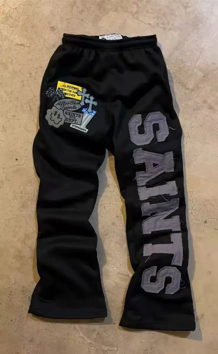 Design New Orleans Saints Custom Patchwork Sweatpants Red Sweatpants - 7