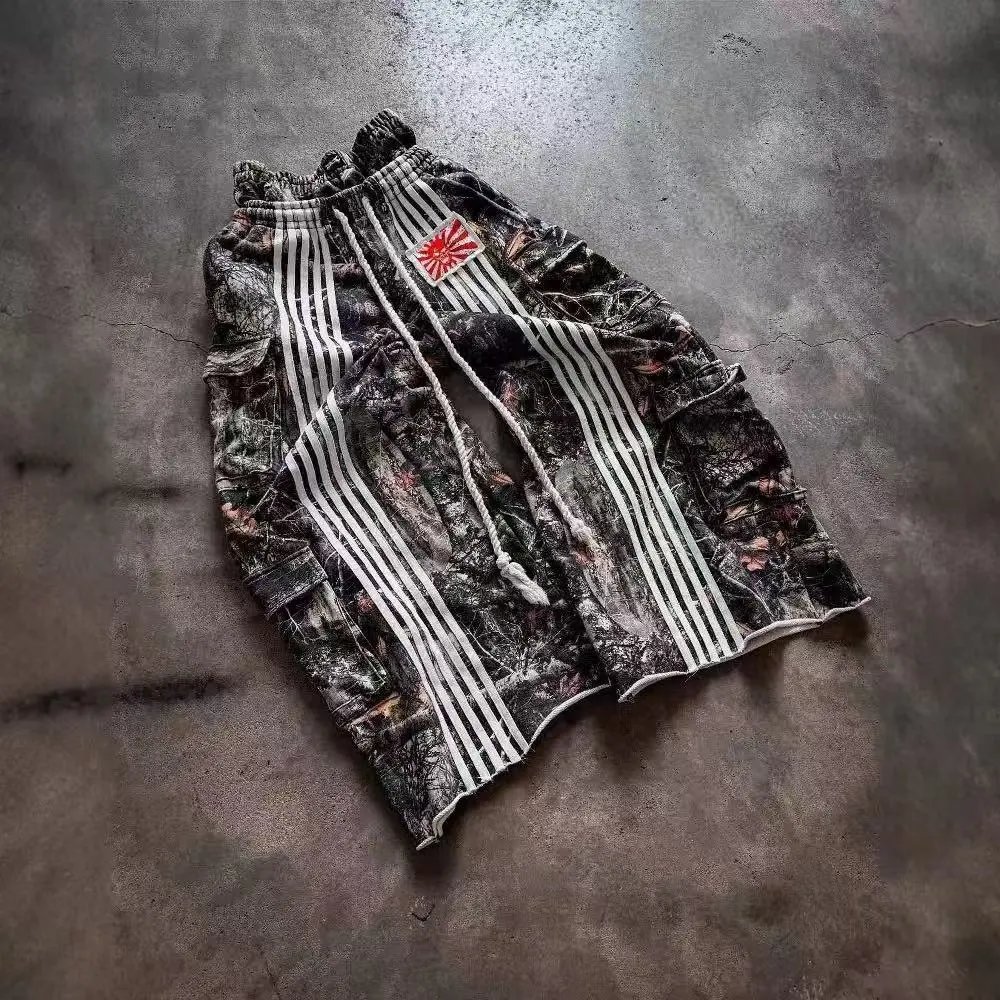 Unbranded Shorts Drawstring Sweat with Exposed Camouflage Waistband — 10