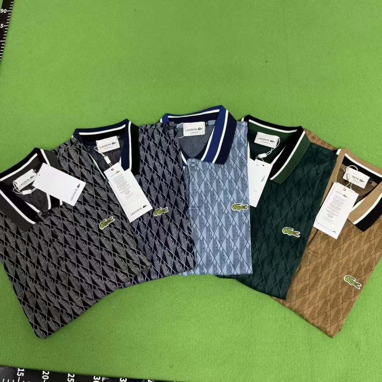 Lacoste Tracksuits Geometric-pattern zip track jacket and trousers set image 3
