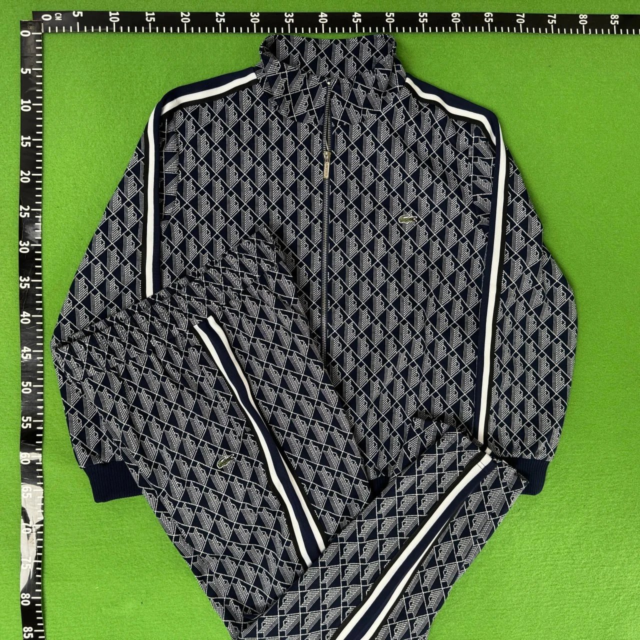 Lacoste Tracksuits Geometric-pattern zip track jacket and trousers set image 2