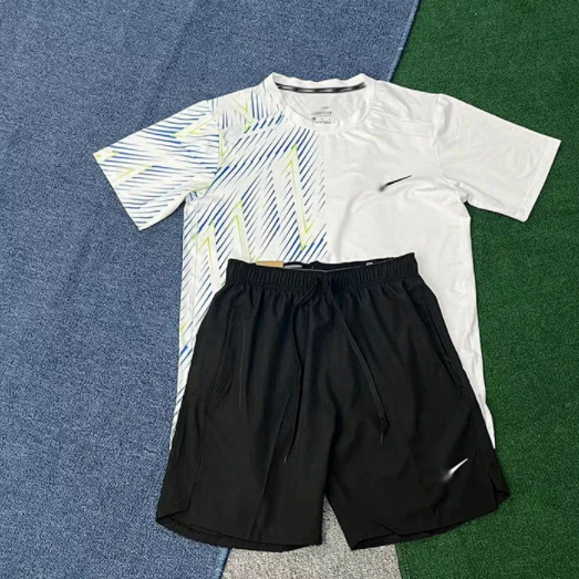 A001 Blue-White Track Short Sleeve + D218 Black