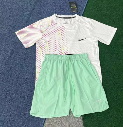 A001 Pink-White Track Short Sleeve + D218 Light Green