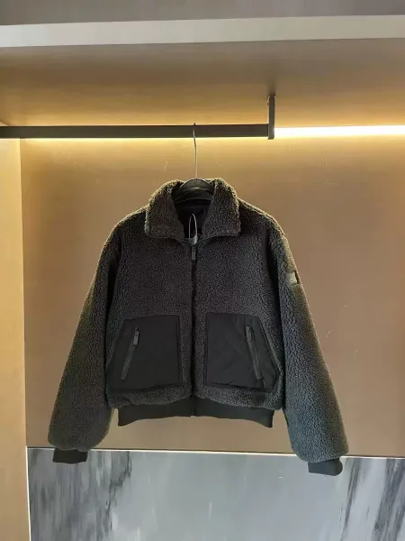 Stone Island Sherpa Fleece Jacket Dark Gray Outerwear Jacket - 1