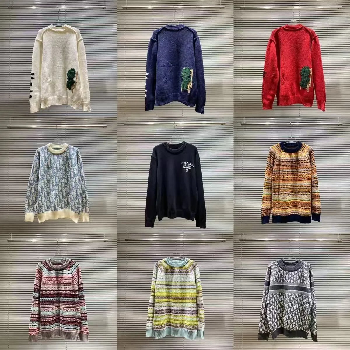 Dior and Balenciaga Logo Knit Sweaters