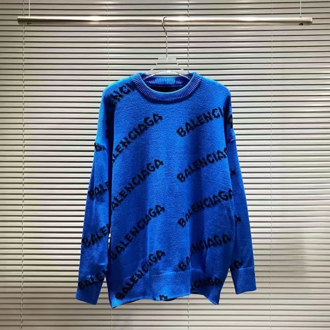 Balenciaga Knitwear Logo-print crewneck sweater — J-24