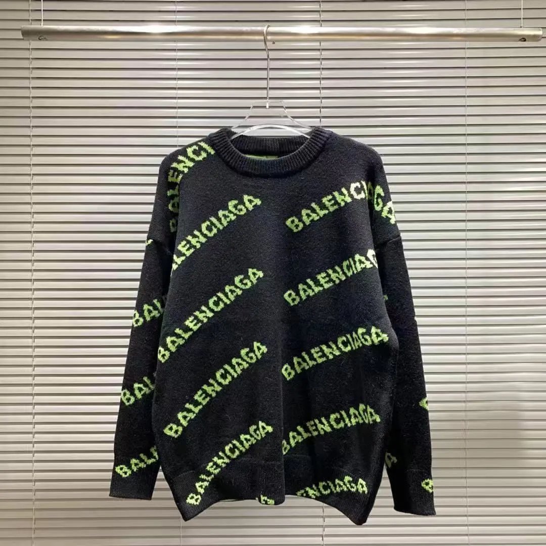 Balenciaga Knitwear Logo-print crewneck sweater — J-25