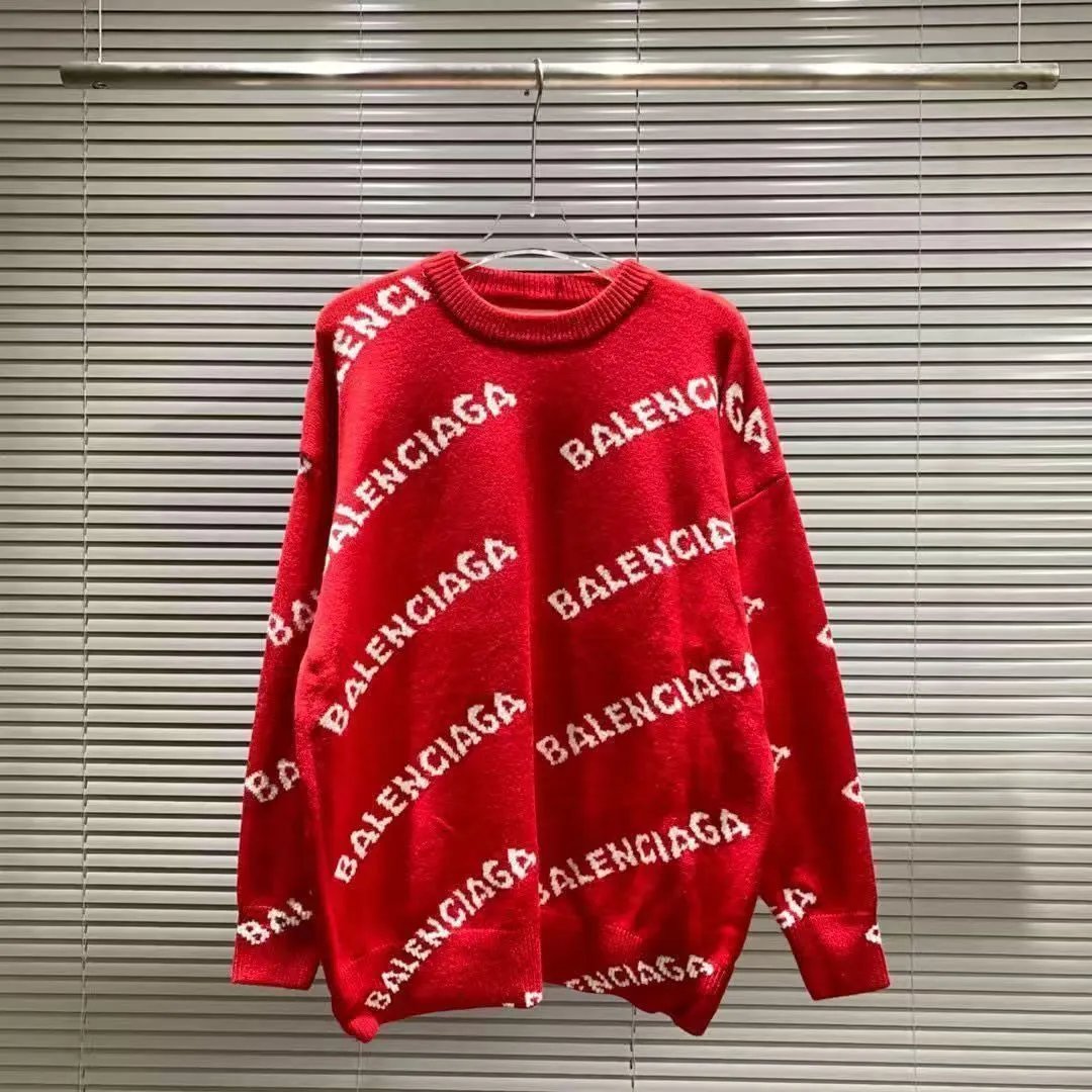 Balenciaga Knitwear Logo-print crewneck sweater — J-32