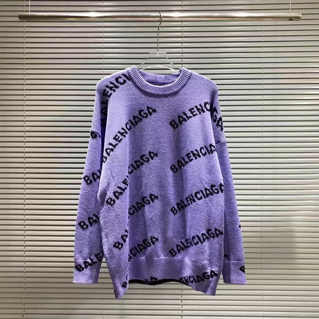 Balenciaga Knitwear Logo-print crewneck sweater — J-28