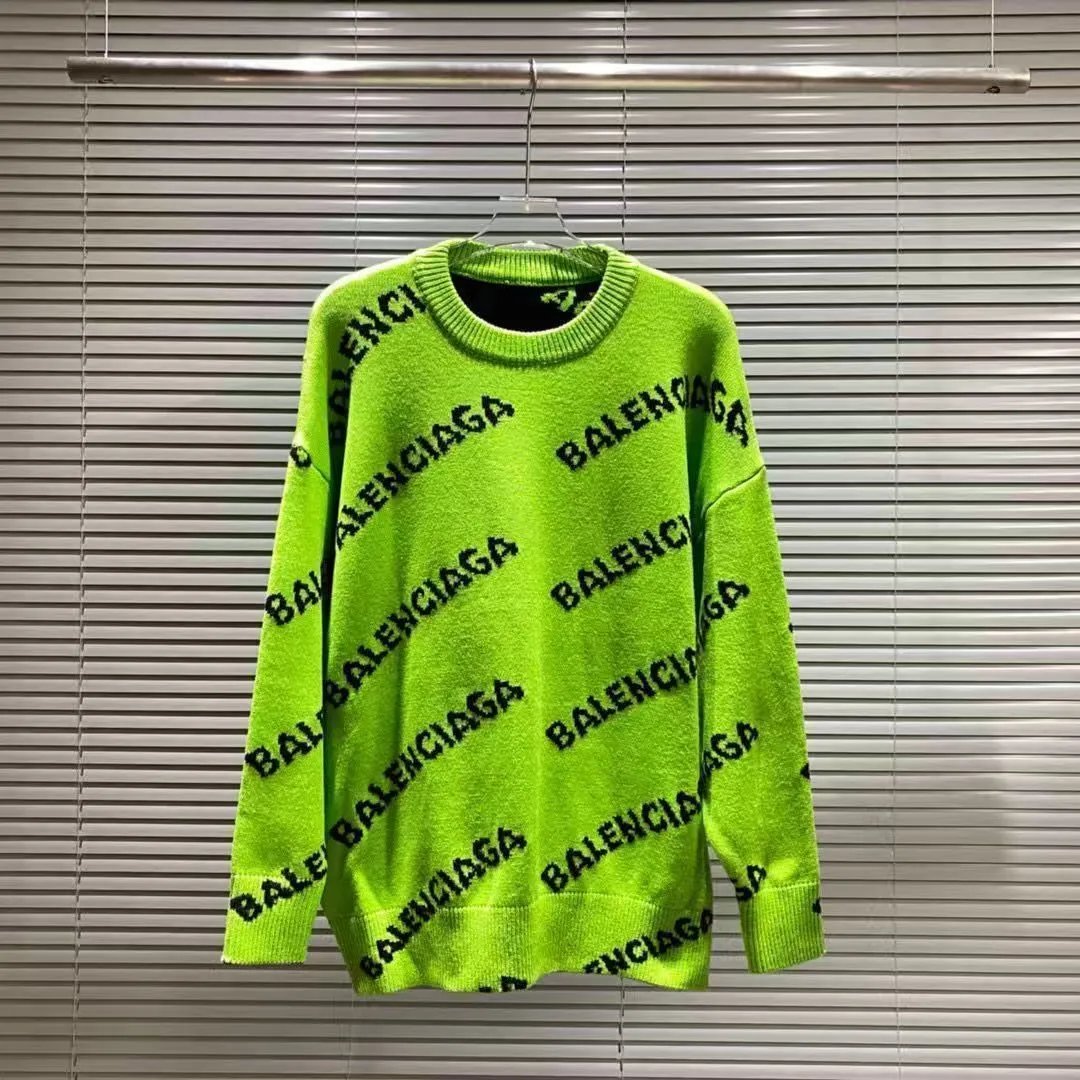 Balenciaga Knitwear Logo-print crewneck sweater — J-31