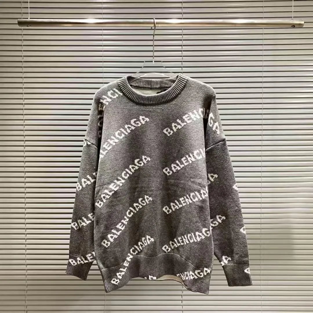 Balenciaga Knitwear Logo-print crewneck sweater — J-16
