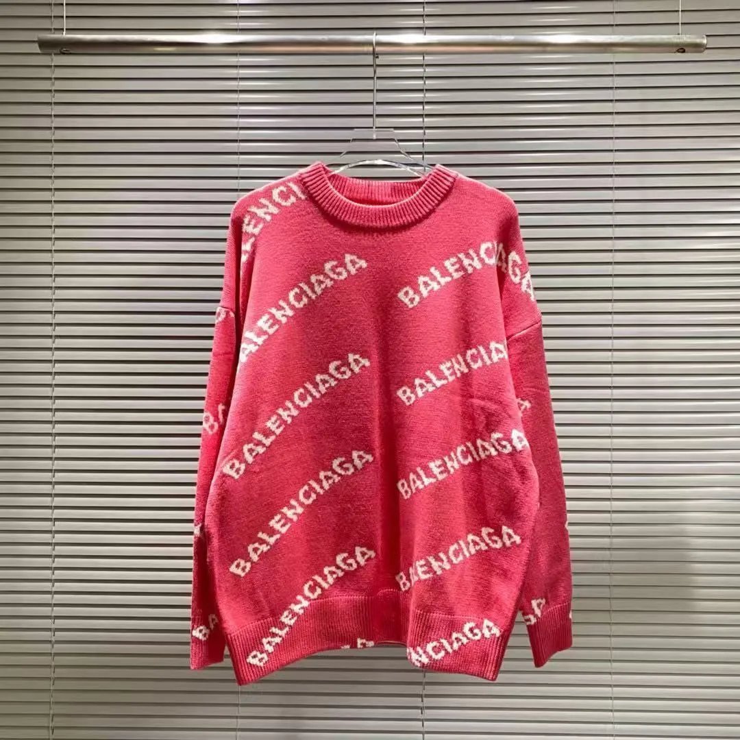 Balenciaga Knitwear Logo-print crewneck sweater — J-33