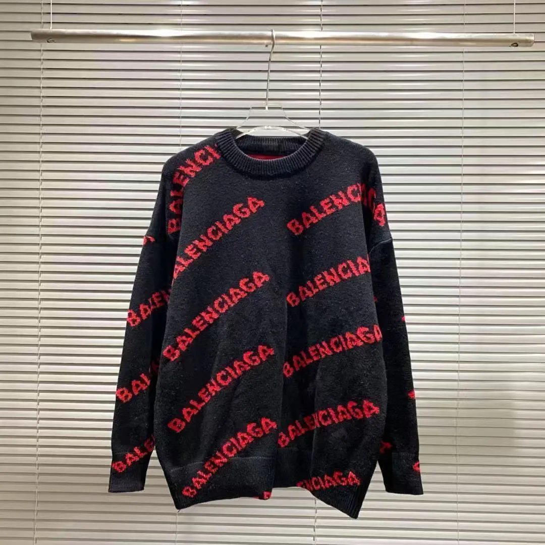Balenciaga Knitwear Logo-print crewneck sweater — J-18