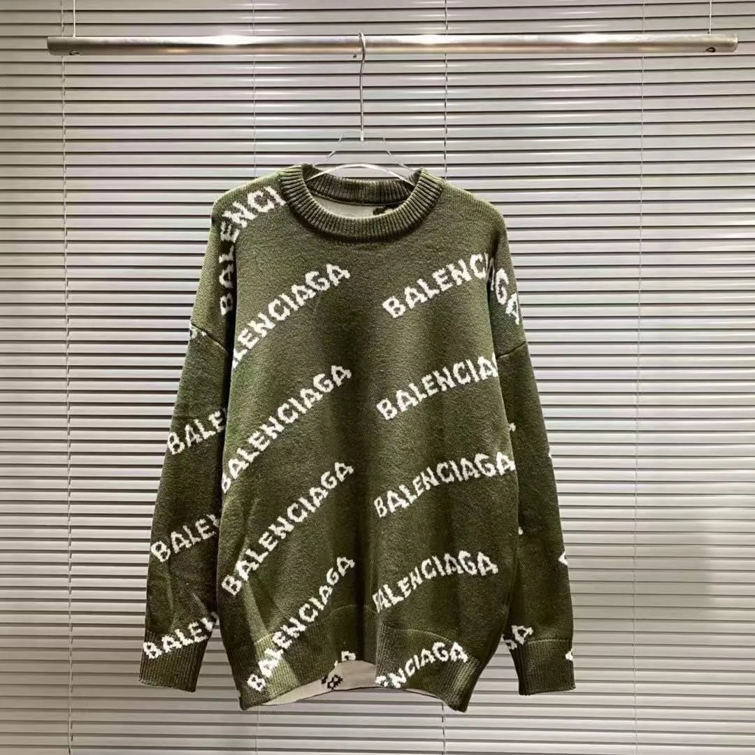 Balenciaga Knitwear Logo-print crewneck sweater — J-23