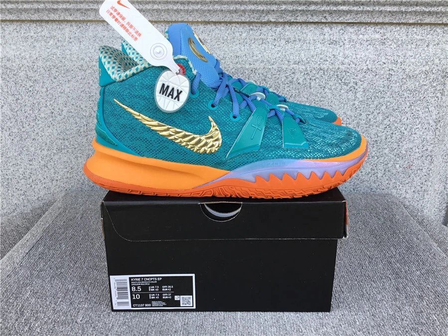 Nike Kyrie 7 Chopt’s EP Turquoise Gold Orange Basketball Shoes