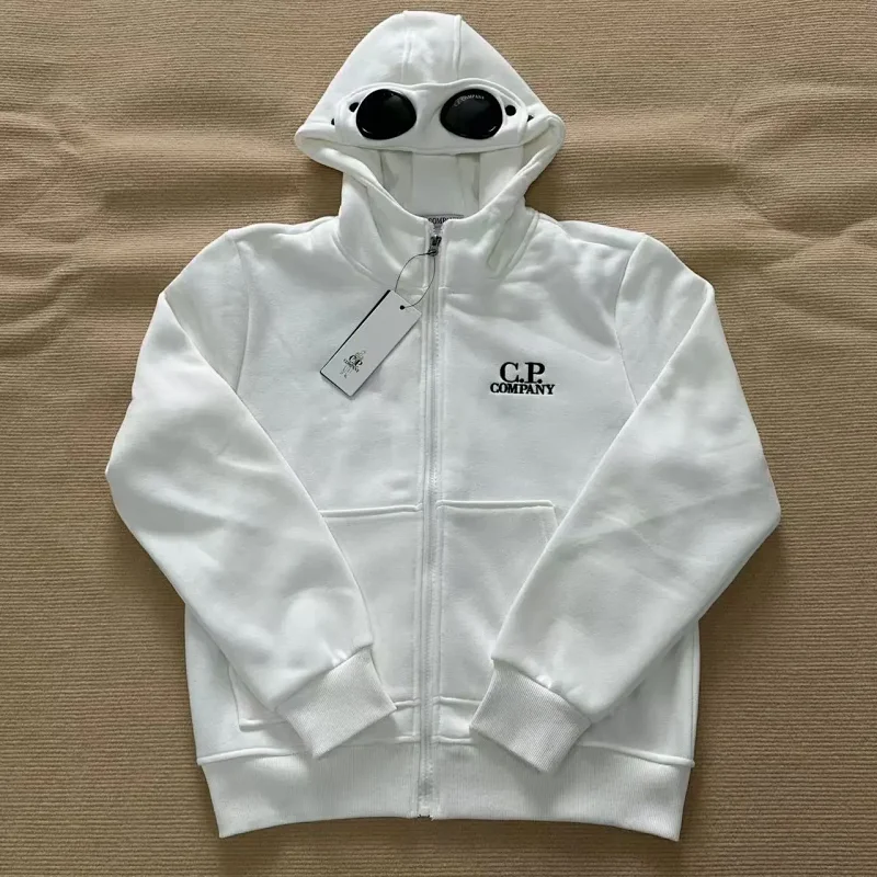 C.P. Company Hoodies & Sweatshirts Goggle-Lens Hood Full-Zip — CP- White