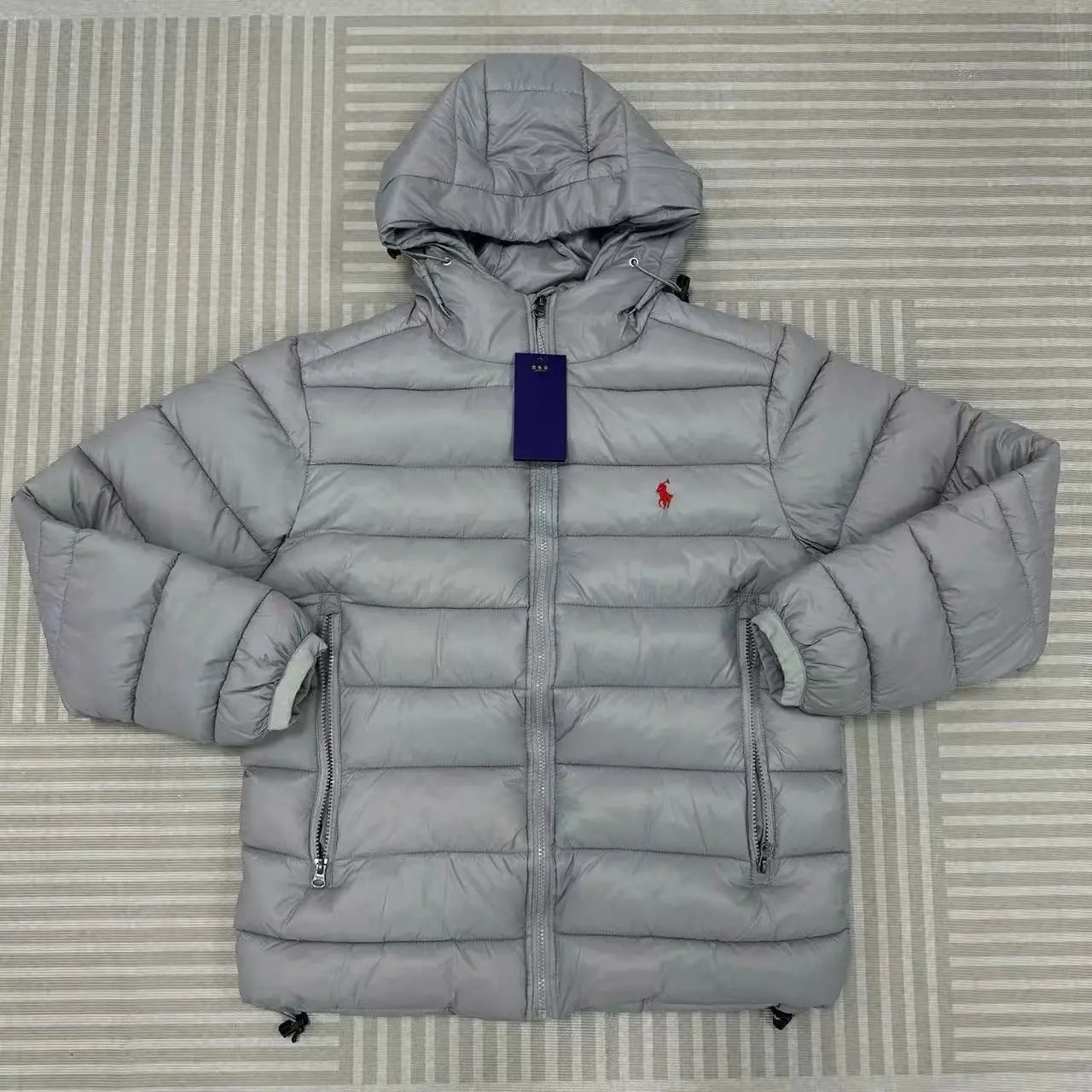 Ralph Lauren Embroidered Down Jacket - Grey