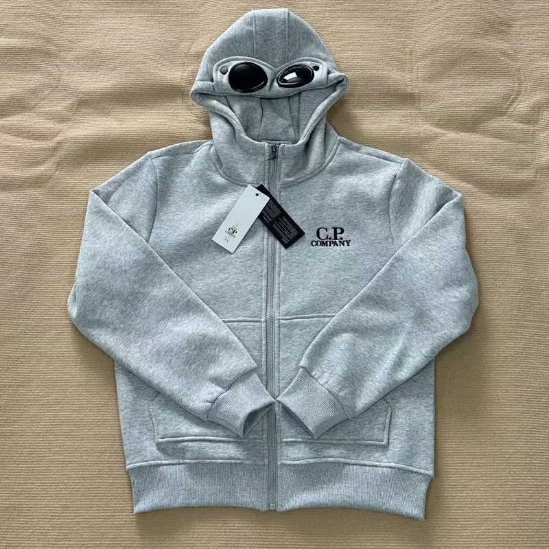 C.P. Company Hoodies & Sweatshirts Goggle-Lens Hood Full-Zip — CP- Grey