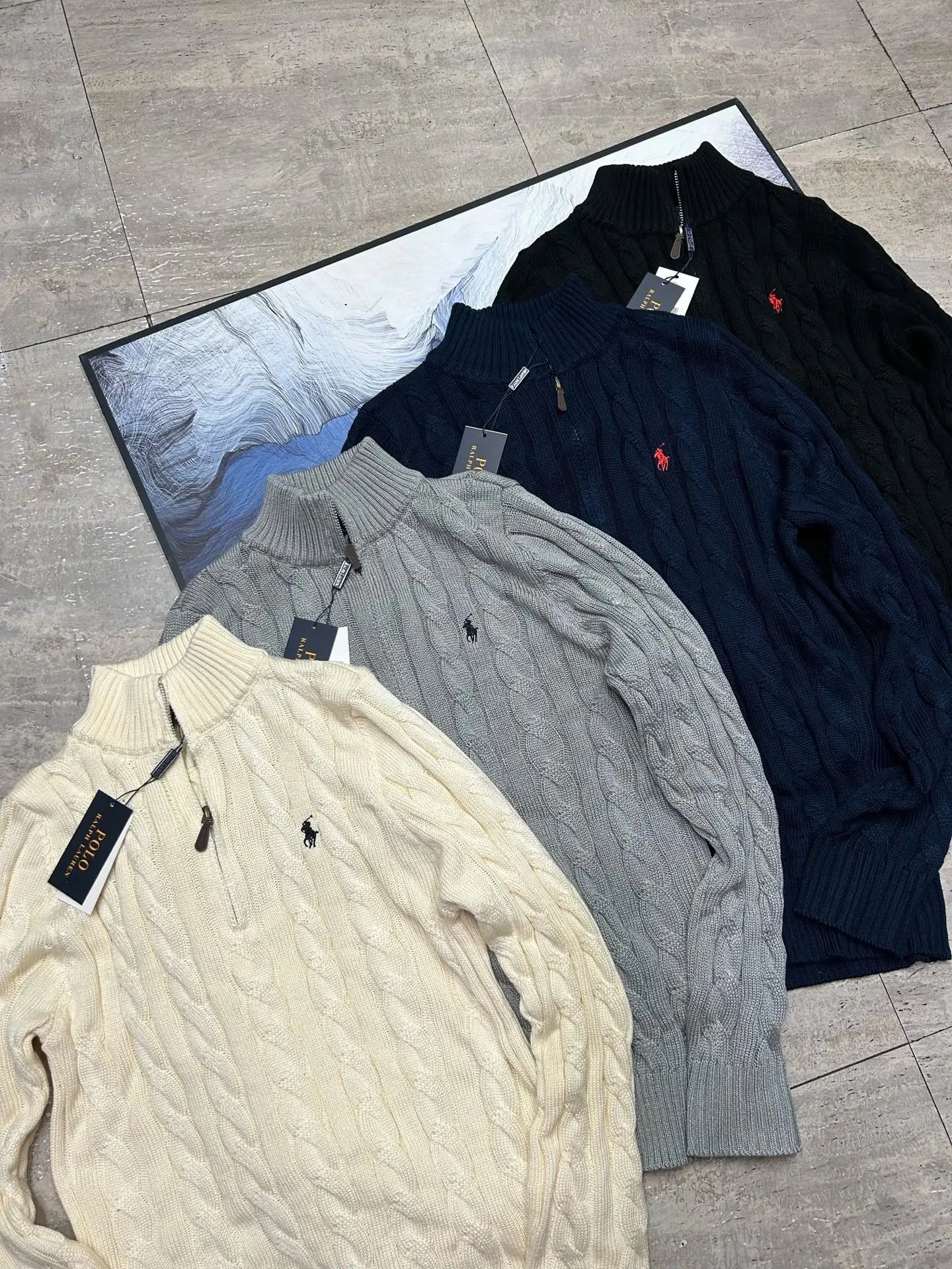LF pure cotton thread clothing with half zipper design, long sleeved clothing