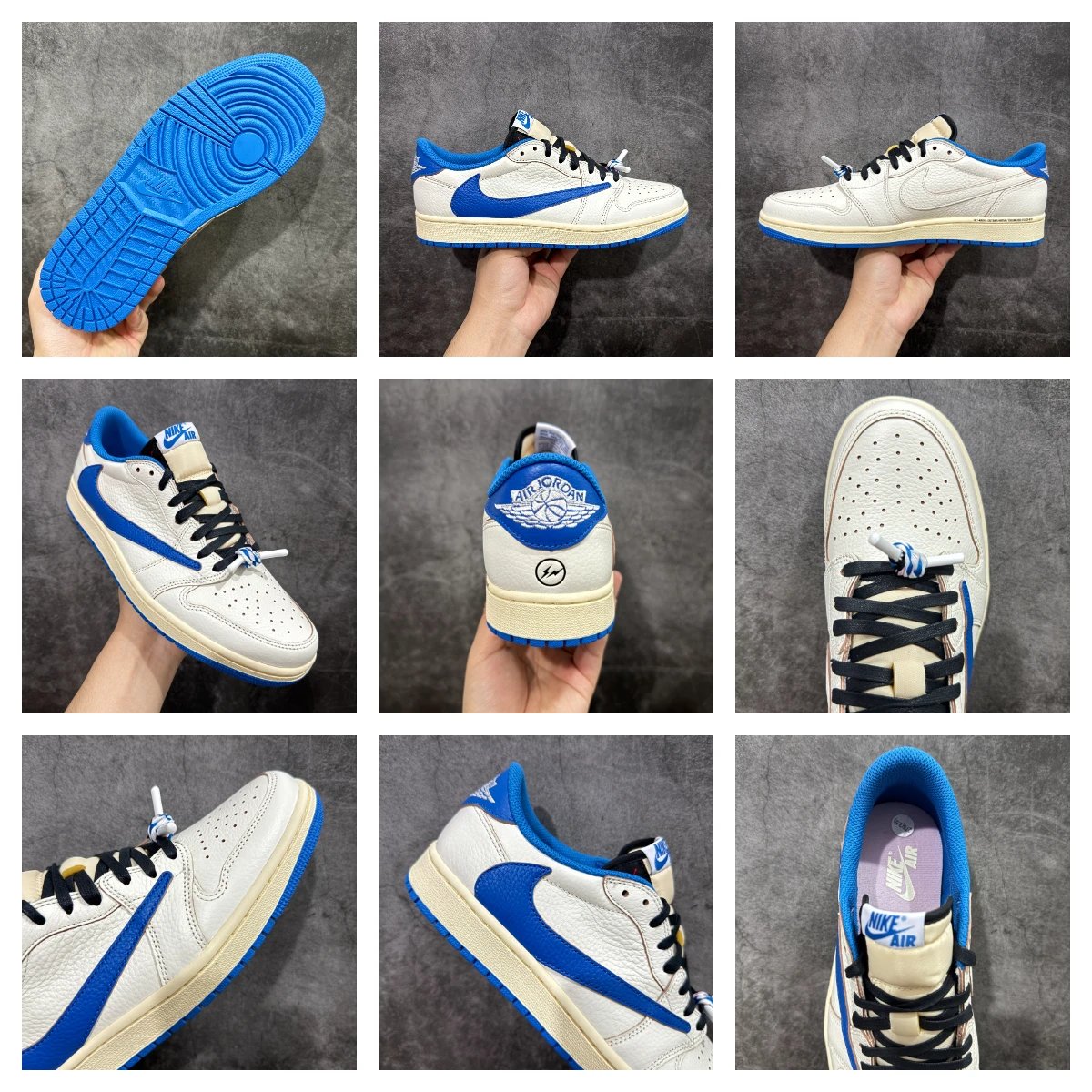 Nike x Travis Scott Air Jordan 1 Low OG 'Cactus Jack' Navy Sneakers - 24