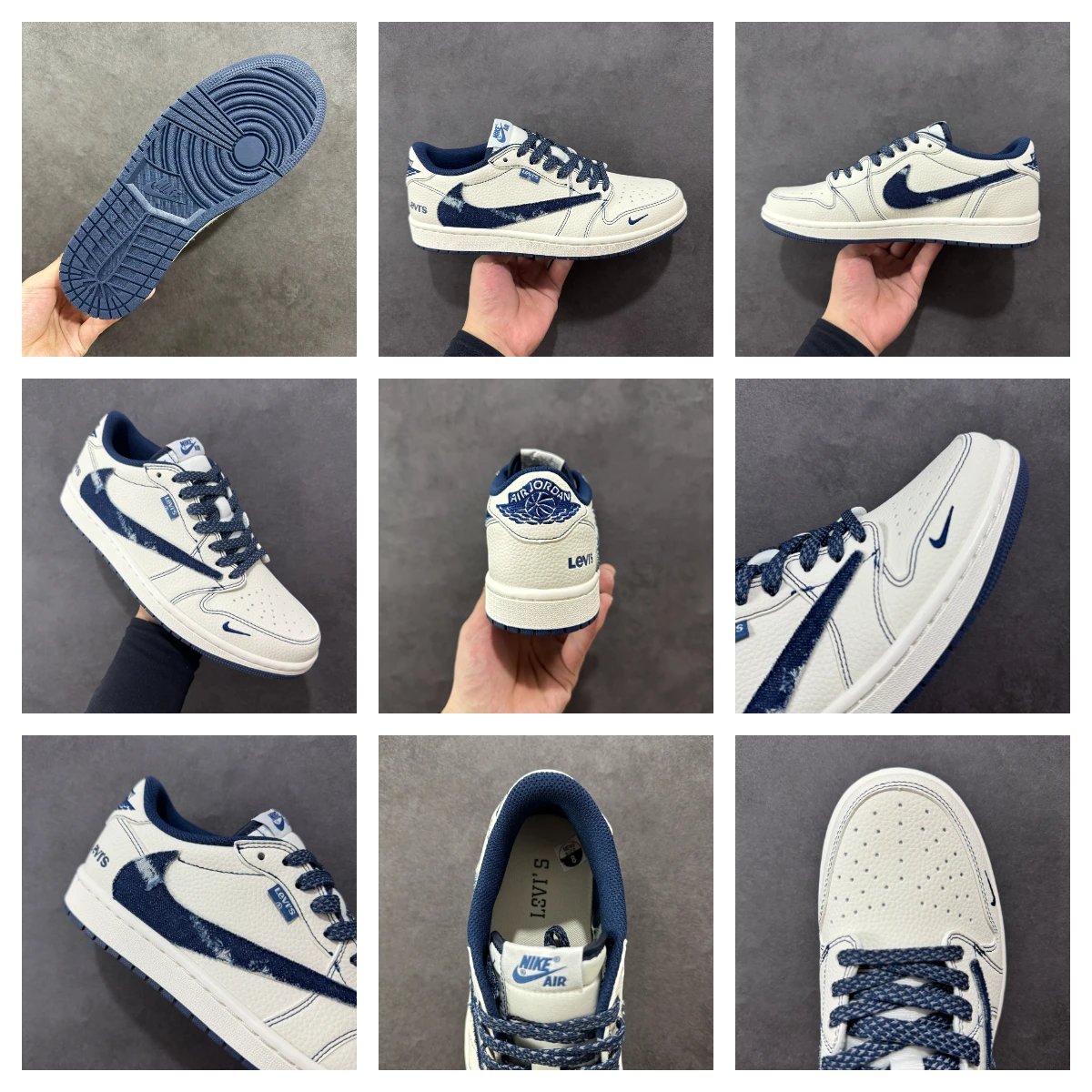 Nike x Travis Scott Air Jordan 1 Low OG 'Cactus Jack' Navy Sneakers - 16