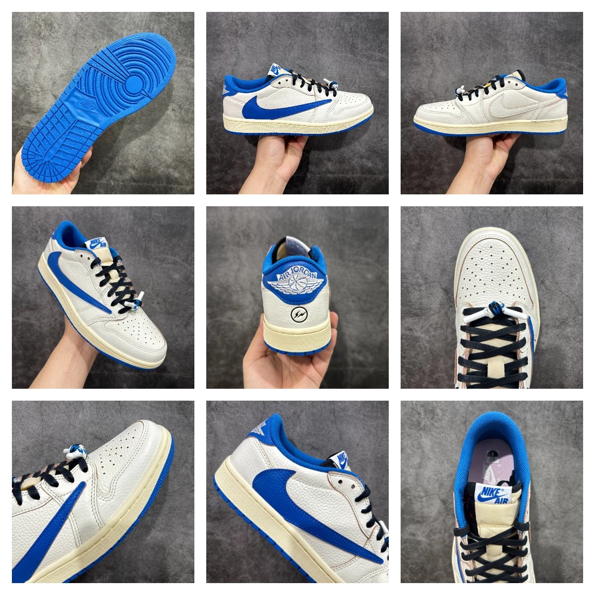 Nike x Travis Scott Air Jordan 1 Low OG 'Cactus Jack' Navy Sneakers - 26