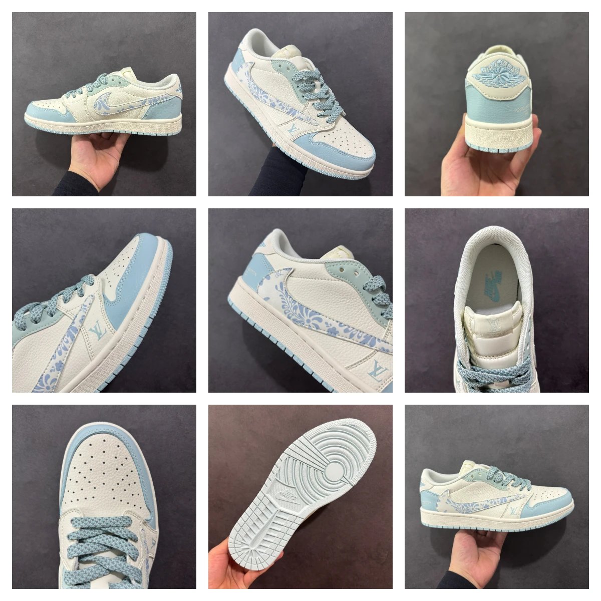 Nike x Travis Scott Air Jordan 1 Low OG 'Cactus Jack' Navy Sneakers - 10