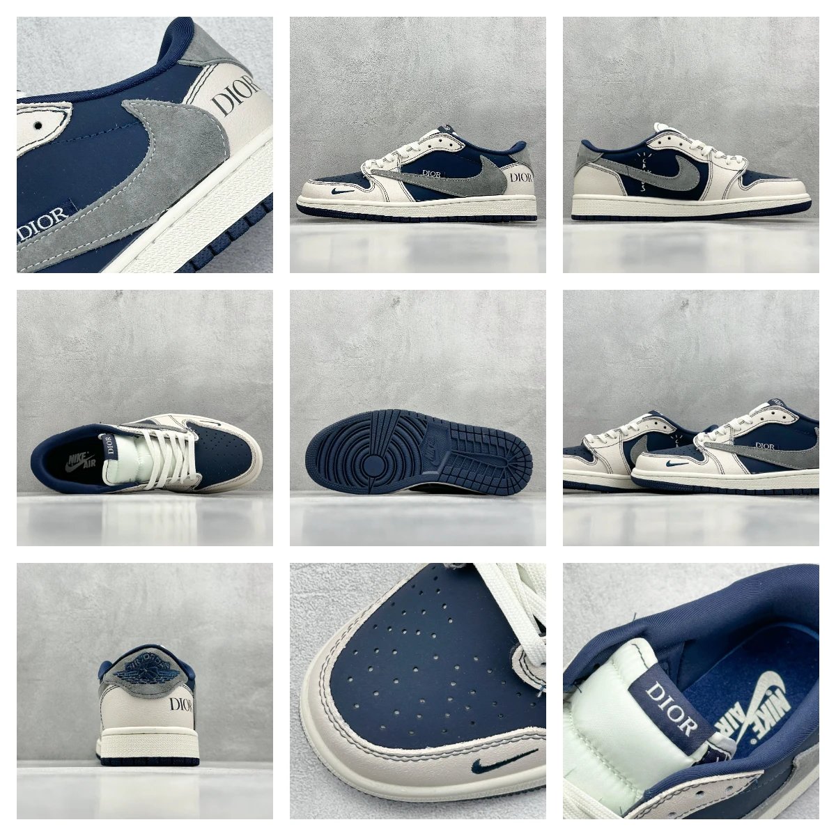 Nike x Travis Scott Air Jordan 1 Low OG 'Cactus Jack' Navy Sneakers - 30