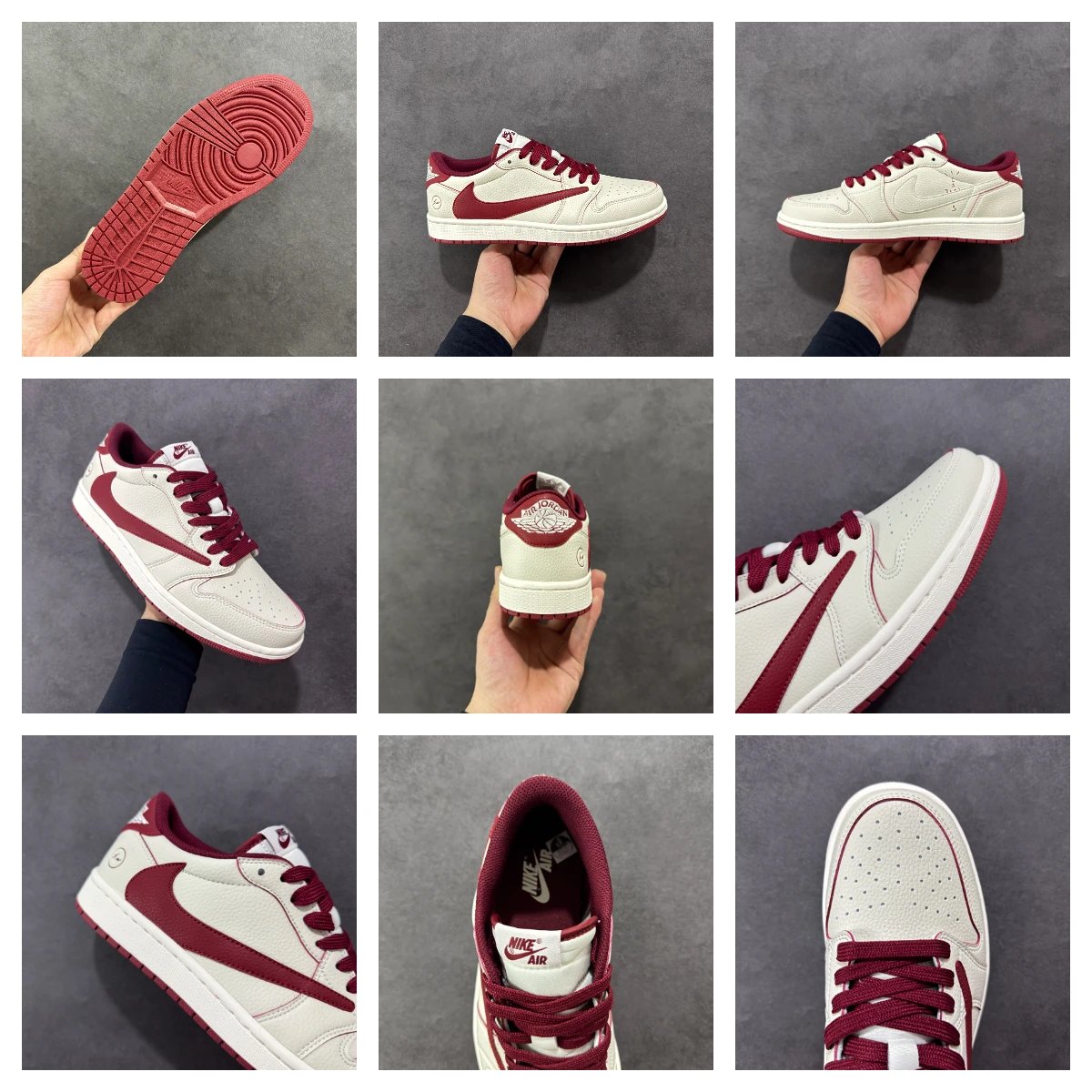 Nike x Travis Scott Air Jordan 1 Low OG 'Cactus Jack' Navy Sneakers - 23