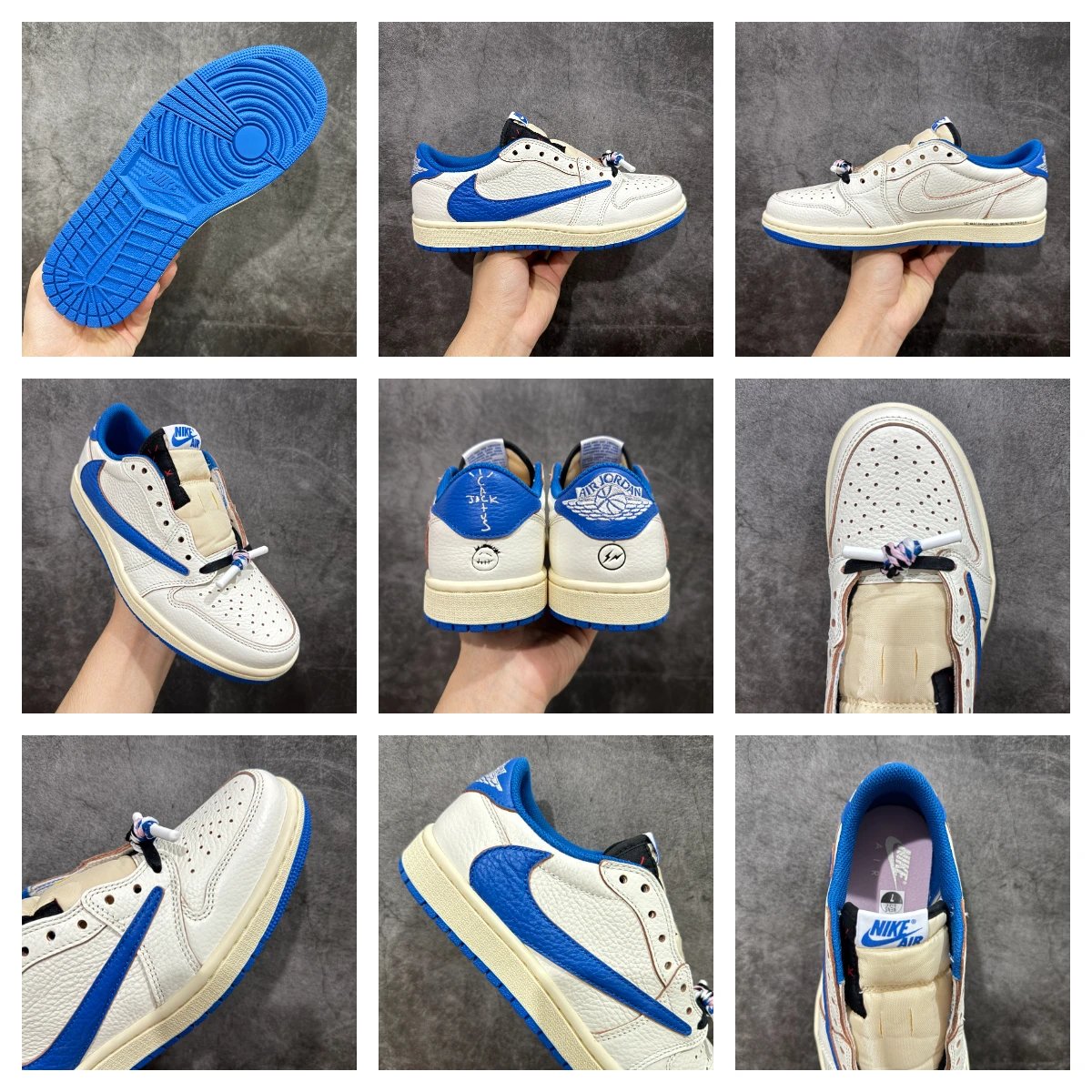 Nike x Travis Scott Air Jordan 1 Low OG 'Cactus Jack' Navy Sneakers - 17