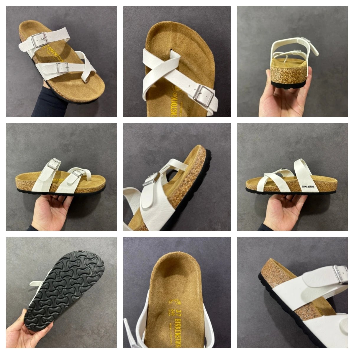Birkenstock Arizona White Leather Sandals - 13