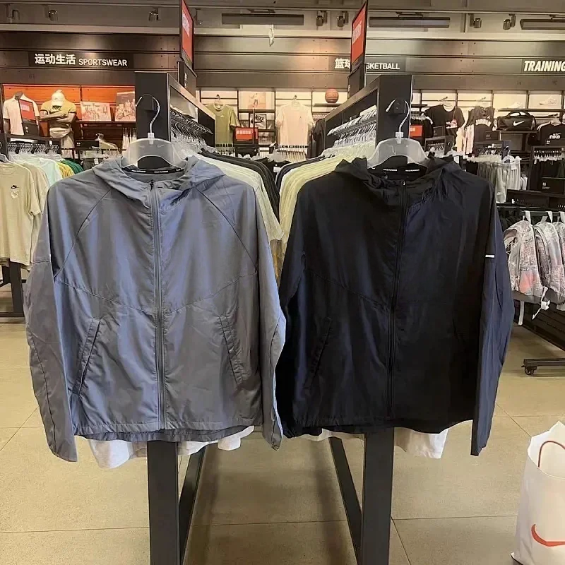 Windproof men's jacket top, quick drying woven jacket, running sports windbreaker - zam