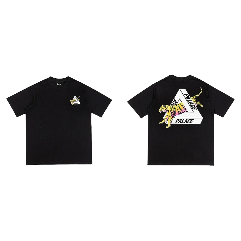 European and American trendy brand pa triangle double yarn printed high quality men’s and women’s casual short-sleeved T-shirts