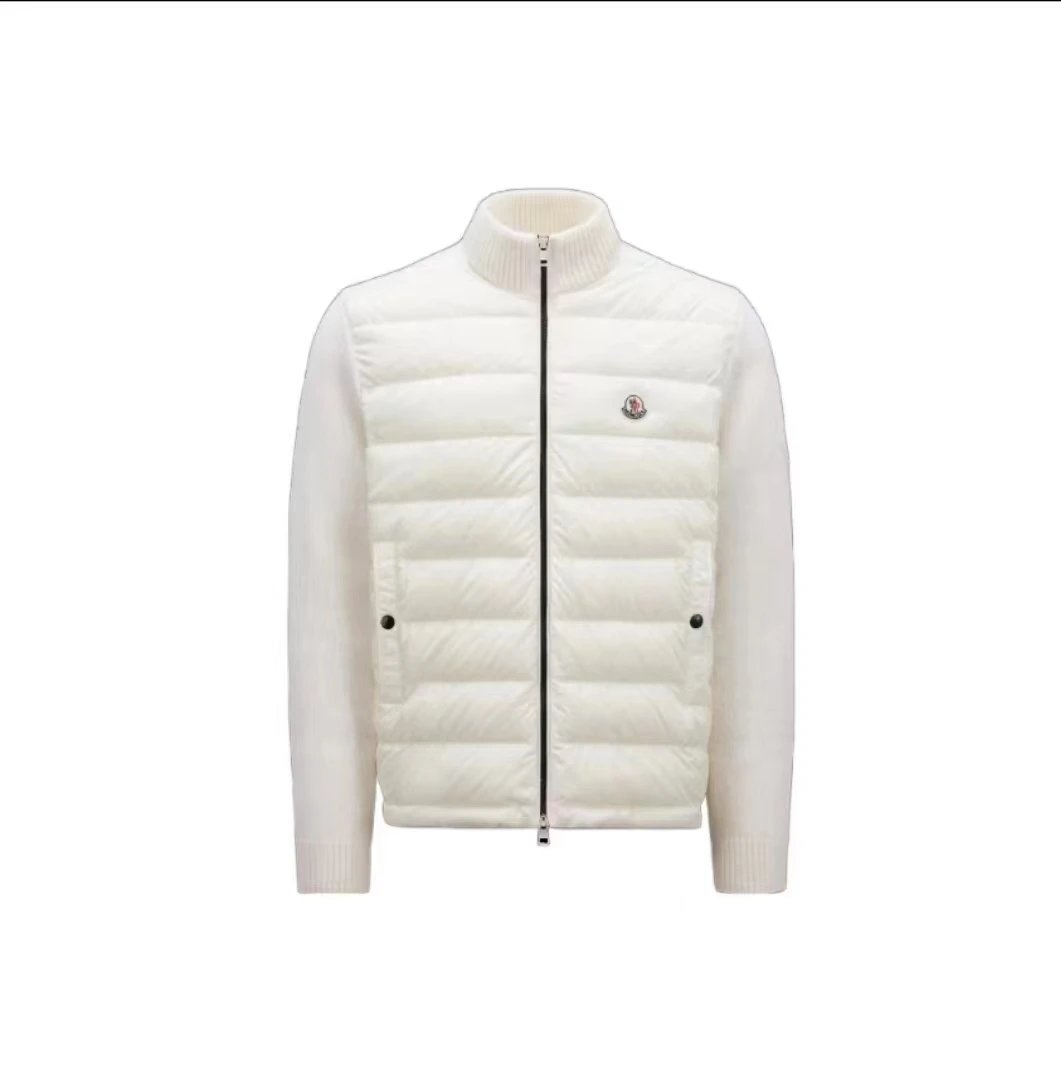 Top selling M Mengjia Knitted Splicing Casual Down Men's White Duck Down Warm and Fashionable Slimming Down Jacket on the European Station
