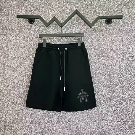 Chrome Hearts Cross-Embroidered Drawstring Shorts Black - 1