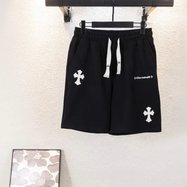 Design Graphic Print Drawstring Shorts Black Pink - 2