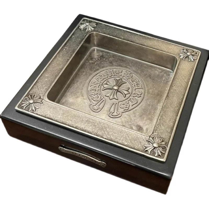 Chrome Hearts Square Ashtray Silver Black Accessories - 6