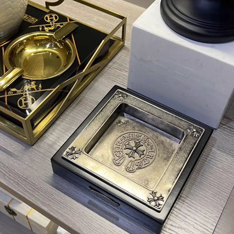 Chrome Hearts Square Ashtray Silver Black Accessories - 2