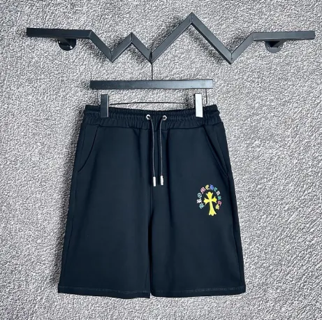 Design Cross Logo Embroidered Shorts Black - 1